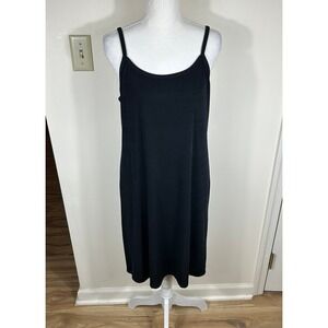 VTG California Concepts Slip Dress Sz 10 Black 90s Minimalist CBK Effortless USA